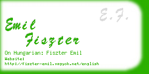 emil fiszter business card